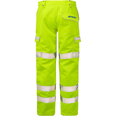 NEW PULSAR P346 Yellow Hi-Vis Cargo Trousers with Kneepad Pockets - Safety and Protect