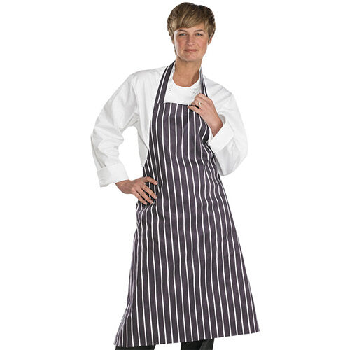 Chefs Butchers Bib Apron Navy/White 31X40  B-Click Workwear - Safety and Protect