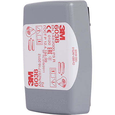 3M 6038 Encapsulated P3 R Particulate and Hydrogen Fluoride Filters (Pack of Two - Safety and Protect