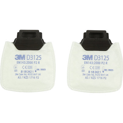 3M Secure Click D3125 P2 R Particulate Filters (Pack of Two) - Safety and Protect