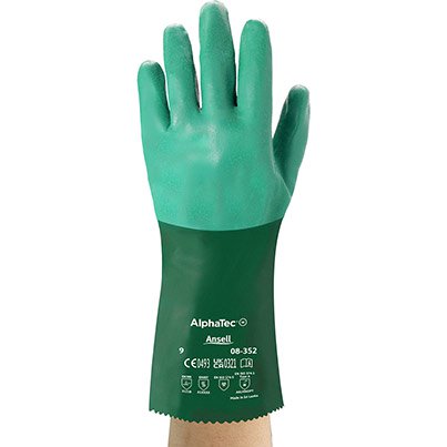 Ansell AlphaTec 08-352 Neoprene Chemical-Resistant Gloves 10 - Safety and Protect