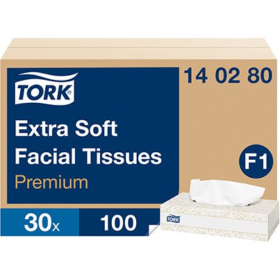 Tork Premium F1 White Extra-Soft Facial Tissues Pack (Case of 30) - Safety and Protect