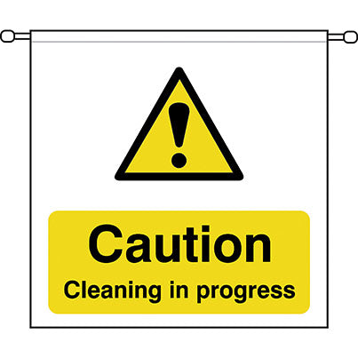 PVC "Caution Cleaning In Progress" Barrier Sign 760mm x 760mm - Safety and Protect