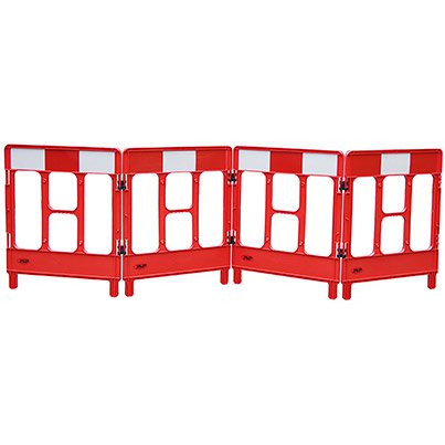 JSP WorkGate Red/White Four-Panel Barrier System - Safety and Protect