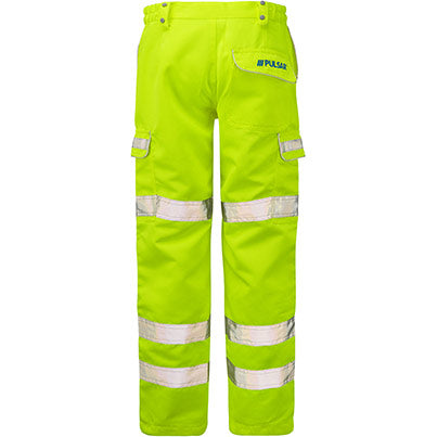 NEW PULSAR P346 Yellow Hi-Vis Cargo Trousers with Kneepad Pockets - Safety and Protect