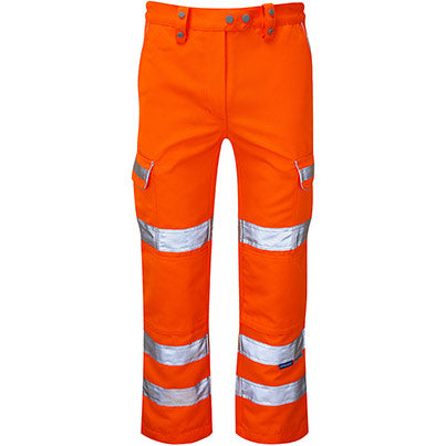 PULSAR PR336LDS Women’s Orange Hi-Vis Cargo Trousers with Kneepad Pockets - Safety and Protect