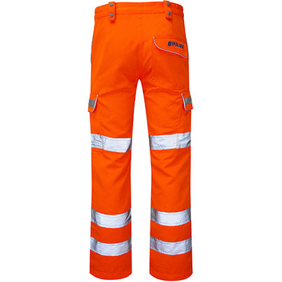 PULSAR PR336LDS Women’s Orange Hi-Vis Cargo Trousers with Kneepad Pockets - Safety and Protect