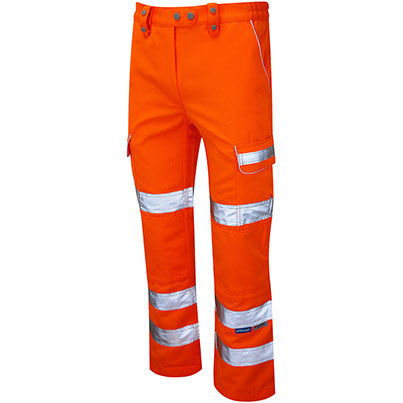 PULSAR PR336LDS Women’s Orange Hi-Vis Cargo Trousers with Kneepad Pockets - Safety and Protect