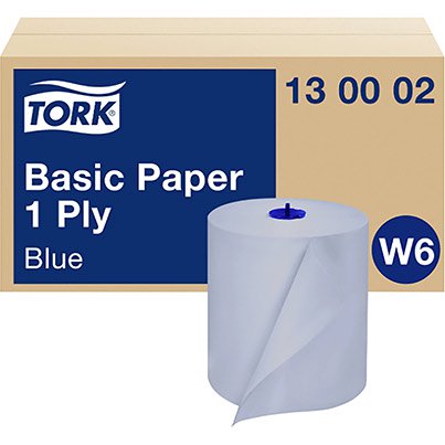 Tork W6 Blue Basic Paper Towel Roll 250m (Case of 6) - Safety and Protect