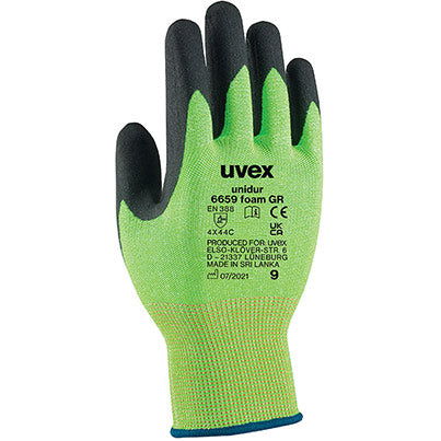 uvex Unidur 6659 Nitrile-Coated Cut-Resistant Gloves Pack of 10 - Safety and Protect